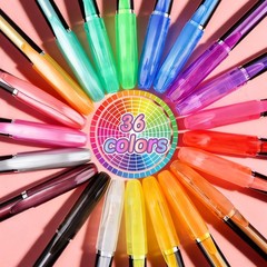 36 PCS Colored Gel Pens Set Metallic Glitter Ink For Journaling Black Paper