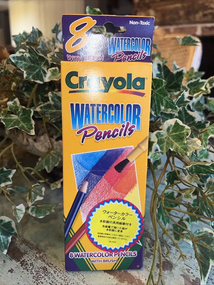 Crayola Watercolor 8 Pencils with Brush NEW NIB