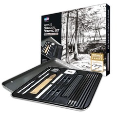 Zieler – Artists Charcoal Drawing Set | 24-piece 1 count (Pack of 1), black
