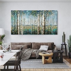 Pogusmavi Large Framed Birch Tree Canvas Wall Art Nature Painting for Home De…