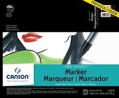 Canson Artist Series Pro Layout Marker Pad, 14” x 17”, Fold-Over Cover, 50