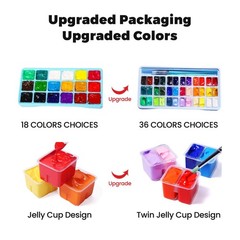HIMI Gouache Paint Set, 36 Colors x 12ml Twin Jelly Cup Design with 3 Paint B…