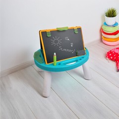 Kids 4 in 1 Foldable Art Easel Set Double Sided Whiteboard Chalkboard Boad Game