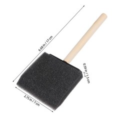 24Pcs Reusable Black Foam Paint Brushes Wood Handle for Preschool Art and Crafts