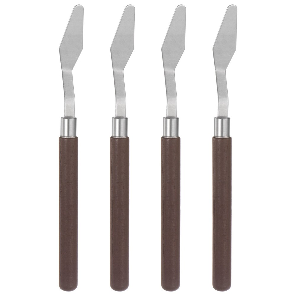 4pcs 14mm Oil Painting Palette Knives Stainless Steel Spatula Wood Handle