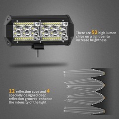 7 Inch LED Light Bars, LED Light Pods 156W 12000lm 12V 24V Offroad Driving Fo…