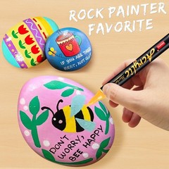 Acrylic Paint Pens 20 Colors Dual Tips Waterproof Non-Toxic Odorless Markers