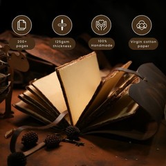 Leather Journal with Digital Print A5 Hardcover Writing Notebook for & Men, V…