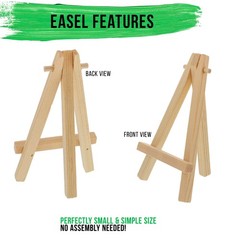 12pk 5″ Mini Natural Wood Display Easel A-Frame Artist Tripod Table Holder Stand