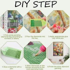 Vase Pink Flowers Diamond Art Kits for Adults,5D Diamond Painting Kits for Begin