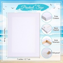 20 Pack Stretched Canvas for Painting 5 x 7 Inches Triple Primed Acid 100% Co…