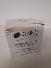 Claines Art Acrylic White Gesso Primer Matte 500ml (16.9-oz) for Oil Painting…
