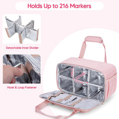 Marker Organizer Case Holding up to 216 Markers, Marker Storage Carrying Bag, La