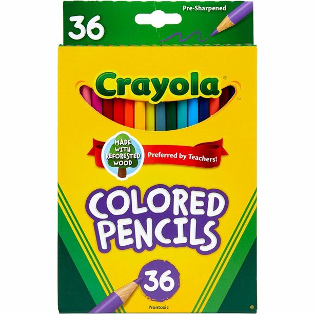 NEW CRAYOLA 36 COUNT COLORED PENCILS NONTOXIC PRE-SHARPENED
