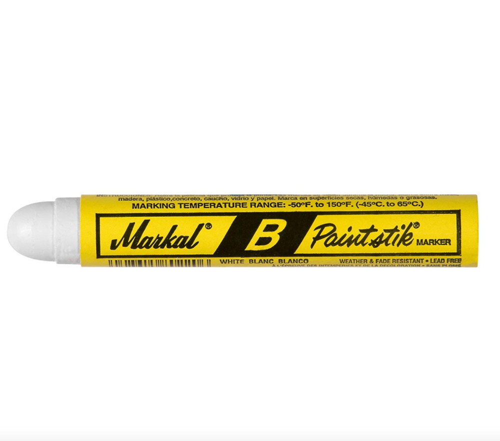 Markal 80220 B Paintstik Solid Paint Ambient Surface Marker, White 1-Marker