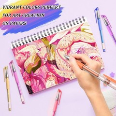 Non-Toxic 96 Count Glitter Gel Pens – 48 Color Set with Soft Grip for Smooth Art