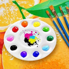 Hulameda Paint Tray Palettes, Plastic Pallets for 6.3 inches, 12pcs