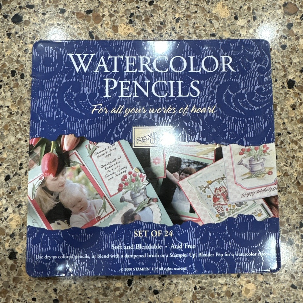 Stampin’ Up Watercolor Color Pencils Blendable Acid Free Set of 24 Retired VGUC