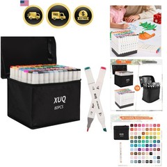 Alcohol Markers, 80 Colors Dual Brush Tip Permanent Art Markers, Coloring Mar…