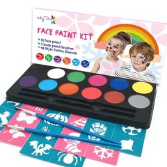 Maydear Face Painting Kit for Kids with 12 Colors Safe and Non-Toxic Matte