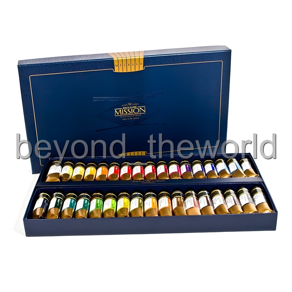 Mijello MWC-1534 Mission Gold Class Watercolor Paints 15ml X 34 Color