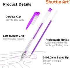 260 Pack Gel Pens Set 130 Colors Plus 130 Refills For Coloring Drawing Crafts
