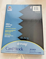 PACON ARRAY CARDSTOCK 8.5X11 BLACK 100CT