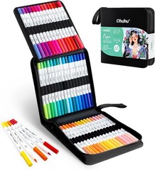 Vibrant 60-Color Brush & Fineliner Markers – Perfect Gift for Creatives