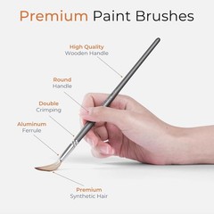40 PCS Paint Brush Set Professional Acrylic Paint Brushes W/ Palette Knife &