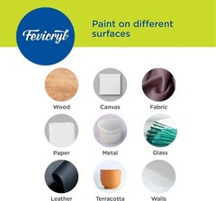 Pidilite Fevicryl Acrylic 10 Colours DIY Paint Rich Pigment Non-Craking paint