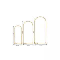 (5.9 Ft.+4.9 Ft.+3.9 Ft.) 3-Piece Set Wedding Arc Top Iron Art Wedding Iron Arch