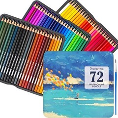 72 Pcs Professional Watercolour Pencils, Vibrant Colors, Water Blending Effects
