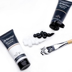 Artecho Professional Acrylic Paint, 4.05 Fl Oz (Pack of 2), White and Black