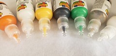 Lot of 7 Scribbles 3D Fabric Paint 1oz Black Green Yellow Orange Glitter Gold