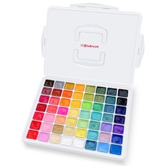 HIMI Gouache Paint Set, 56 Colors x 30 ml Jelly Cup Design in a Carrying Case…
