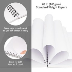 FIXSMITH 5.5″X8.5″ Sketch Book | 100 Sheets (68 5.5″x8.5″-1 Pack, Black