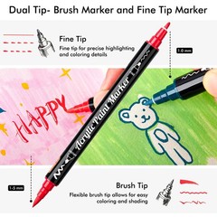 Dual Tip Acrylic Paint Pens, 48 Colours Fine & Brush Paint Marker