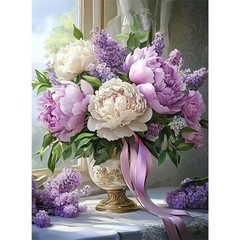 Flowers Diamond Art Kits for Adults,Flower Vase Diamond Painting Kits for Beginn