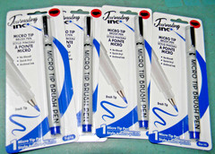 BLUE – Journaling Micro Tip Brush Pen LOT OF 4 Blue Archival Ink Calligraphy *