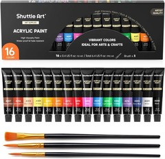 Non-Toxic 16 Color Acrylic Paint Set – Perfect for All Ages & Projects