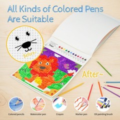 Hapray Large Coloring Book for Kids Party Favors, 20 Pages Paint by Numbers for