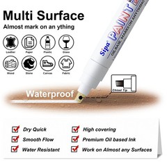 Jumbo White Paint Markers Pens, 2 Pack Oil Based Chisel Tip Permanent Paint