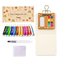 Watercolor Paint Set, Mini Travel Watercolor Kit with 12 Colors, Refillable W…