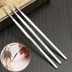 3* Weasel Hair Brush Pen Fine Detail Nail Art Stroke Watercolor Paint Oil Set