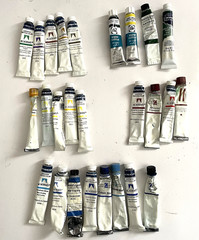GRUMBACHER Watercolor Lot-26 Paint Tubes +TALENS COTMAN Some Unused-All Pliable