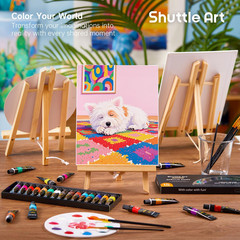 87 Pack Acrylic Painting Kit, Paint Kit with 3 Packs 15-Color Acrylic Paint, 3 W