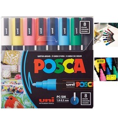 Assorted Paint Marker Set of 8 – Medium Acrylic with Reversible Tips, Non-Toxic
