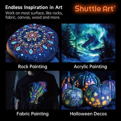 Shuttle Art Glow in the Dark Paint, 12 Colors with UV Light, 2oz/60ml Bottles…