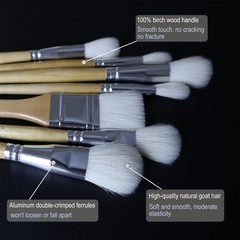 Gilding Brush Set, 7 Pieces Versatile Goat Hair Blending Mop Brushes for Acry…