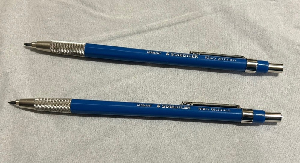 Lot of 2: Staedtler 780 Blue Mars Technico Mechanical Pencils 2mm Lead Holder